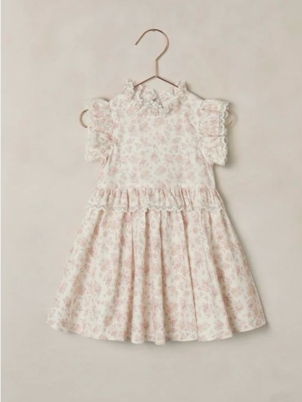 Noralee nwt 10 Alice dress Little Girls' Ruffled Floral Dress in Pink and Cream